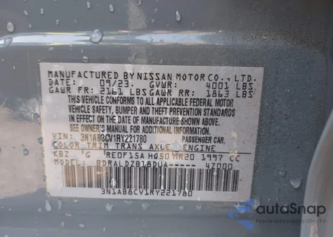 2024 Nissan Sentra Sv Xtronic Cvt from USA, damaged, VIN 3N1AB8CV1RY221780